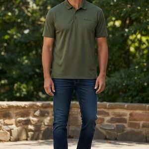 Columbia Men's Olive Green Polo Logo Shirt Size XXL